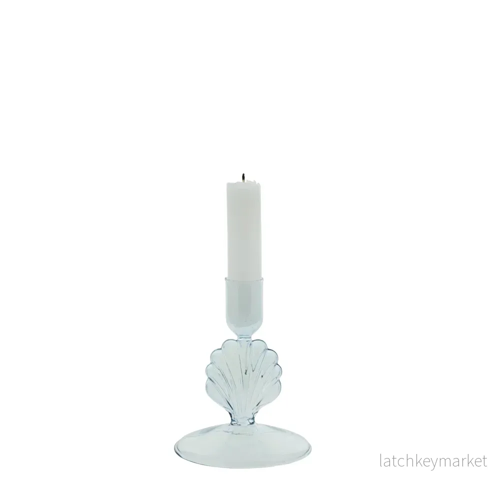 Nerina snäckskal ljusstake B9x H11,5 Blå - Bild 2