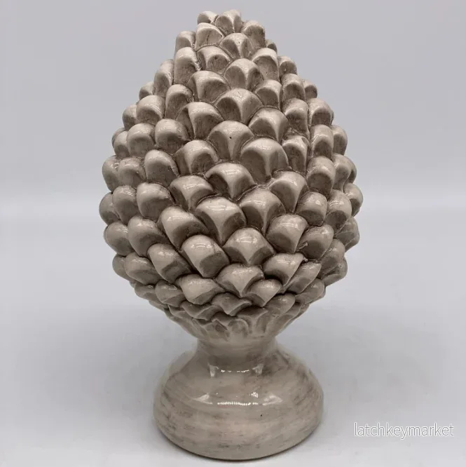 Pigne Siciliana- Caltagirone Ceramic Pinecone cm H.22 – grey/beige, orange, red, turquoise green