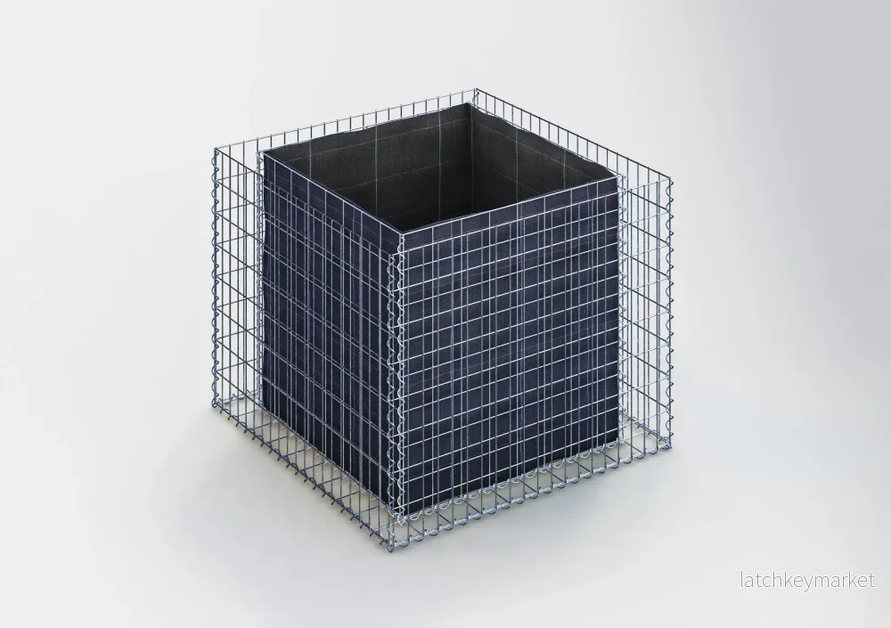 Högbädd, fyrkantig 100 cm x 80 cm x 100 cm (L x H x D), maskstorlek 5 x 10 cm, väggtjocklek 10 cm