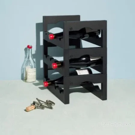 Massproductions Silo Stackable Wine Rack Black Massproductions Silo Stackable Wine Rack Black