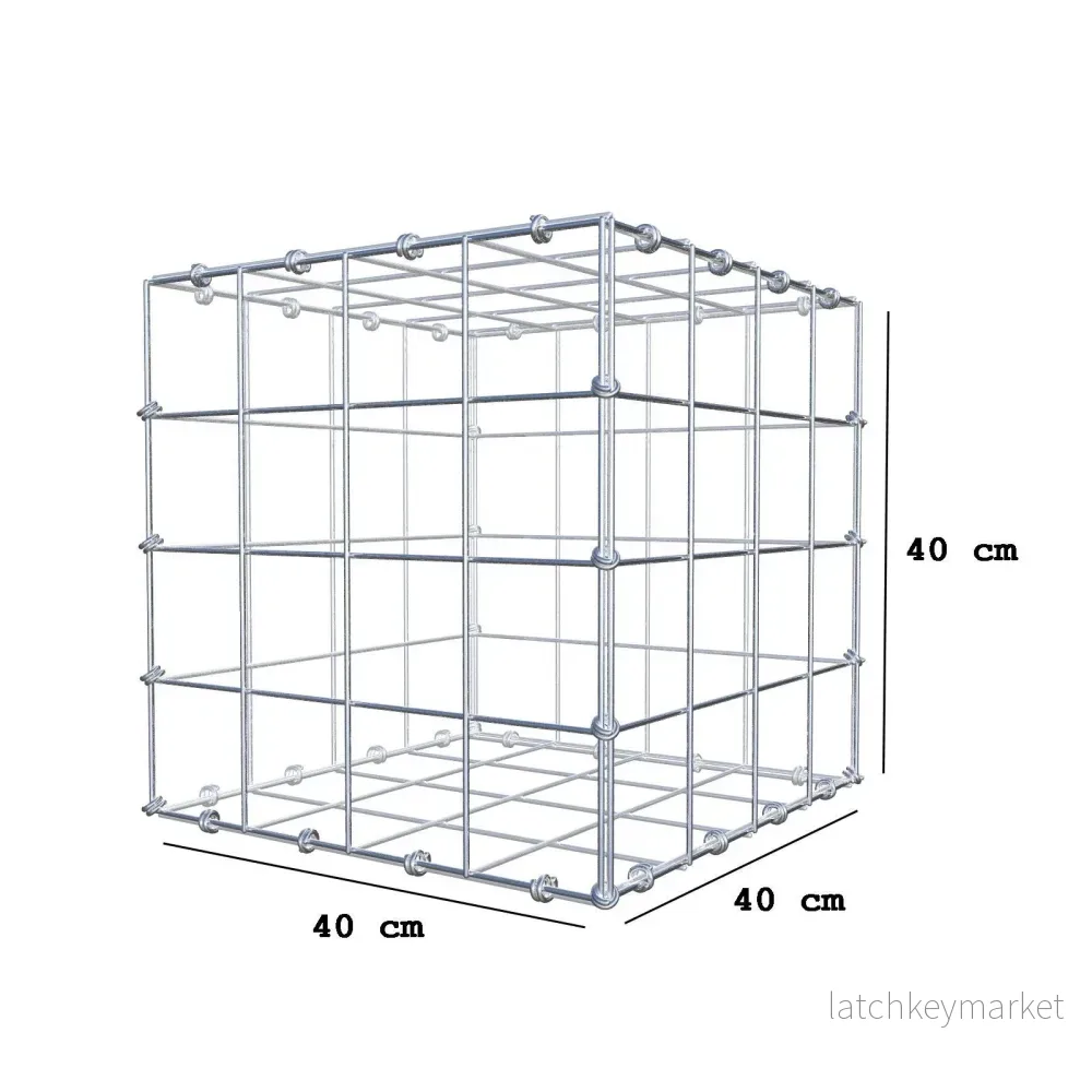 Gabion 40 cm x 40 cm x 40 cm (L x H x D), maskstorlek 10 x 10 cm, spiralring - Bild 2