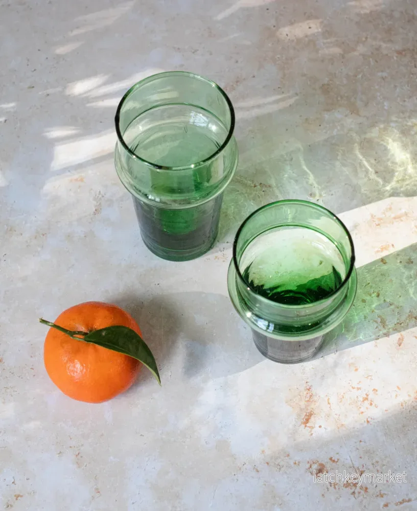 Moroccan Beldi Glassware - Green - small - Bild 3