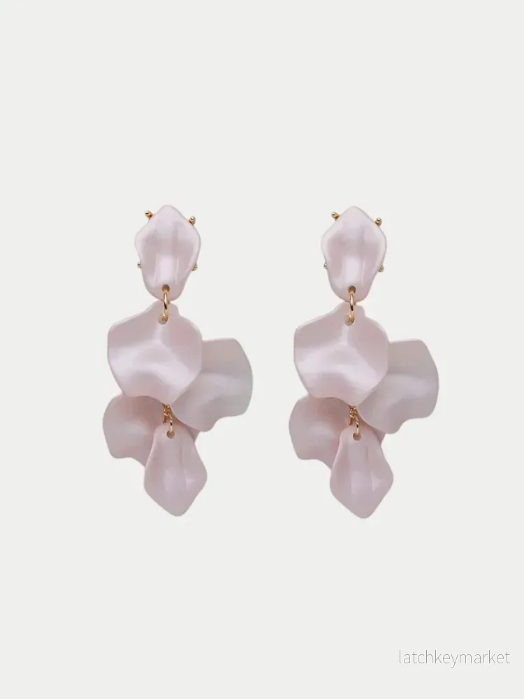 Leaf Örhängen, Pearl Pink