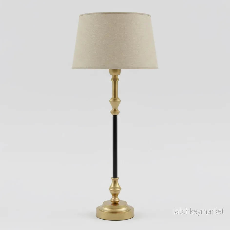 Lampfot Nelly Hög Borstad mässing/Svart H53 cm Lampfot Nelly Hög Borstad mässing/Svart H53 cm