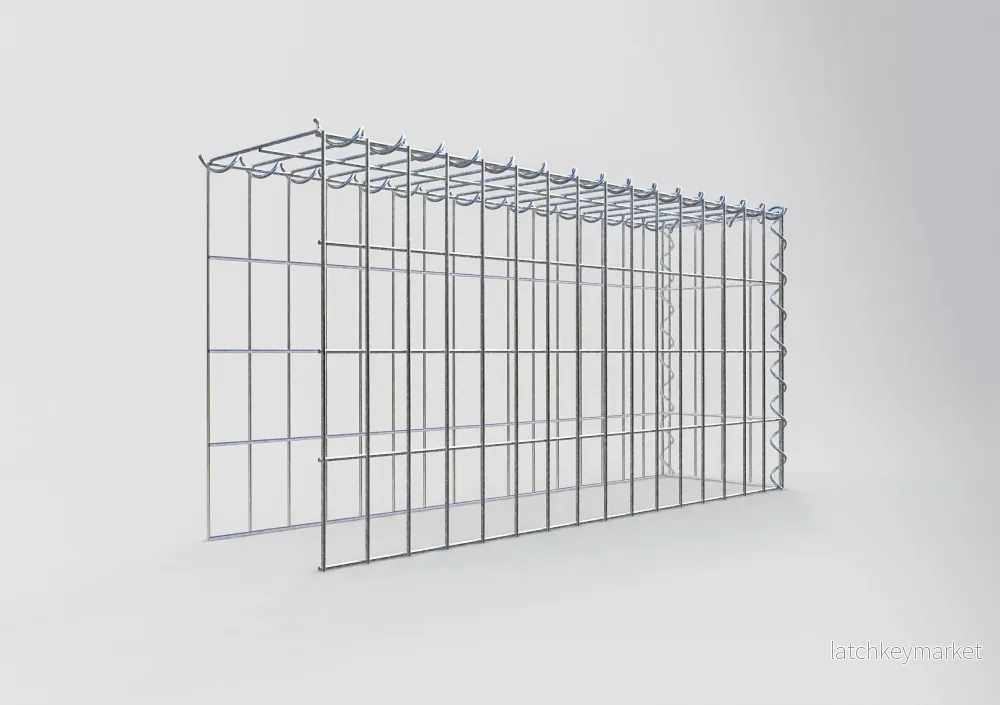 Extra gabion typ 4 80 cm x 40 cm x 20 cm (L x H x D), maskstorlek 5 cm x 10 cm, spiral - Bild 2
