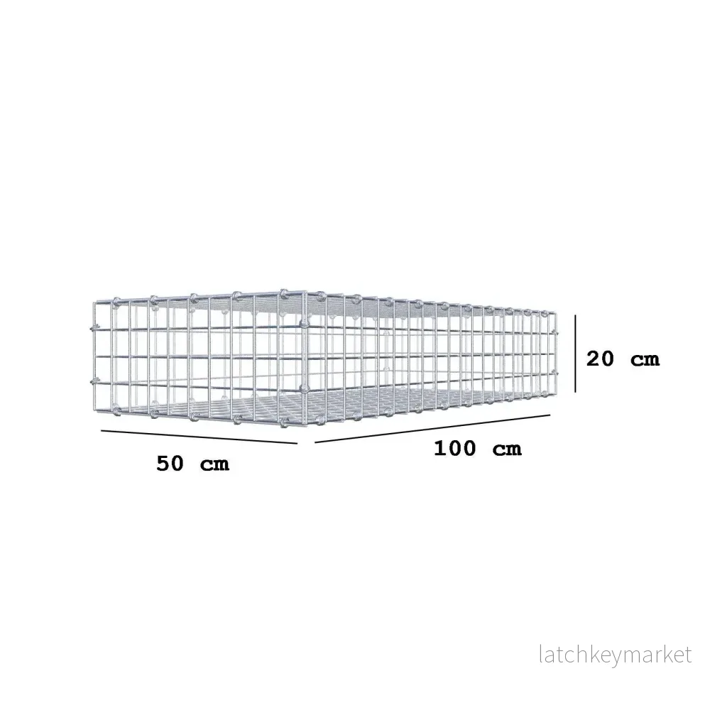 Gabion 100 cm x 20 cm x 50 cm (L x H x D), maskstorlek 5 x 5 cm, spiralring - Bild 2