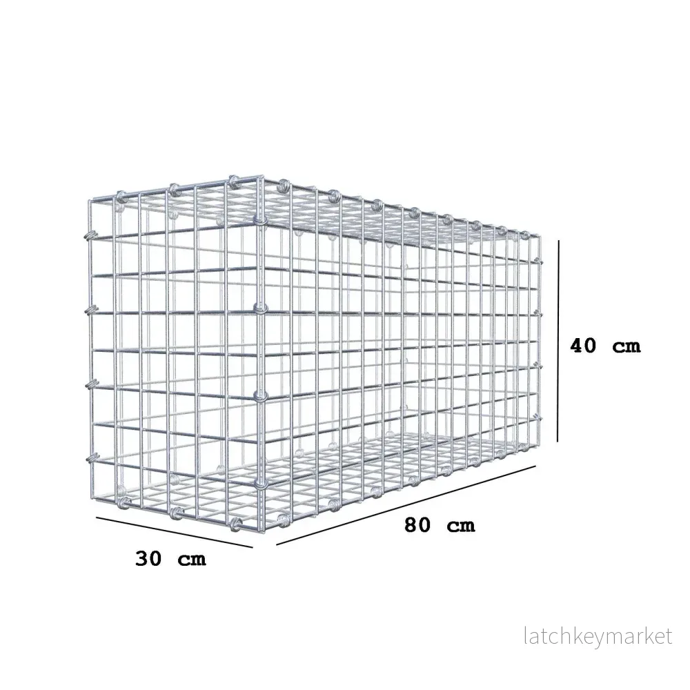 Gabion 80 cm x 40 cm x 30 cm (L x H x D), maskstorlek 5 x 5 cm, spiralring - Bild 2