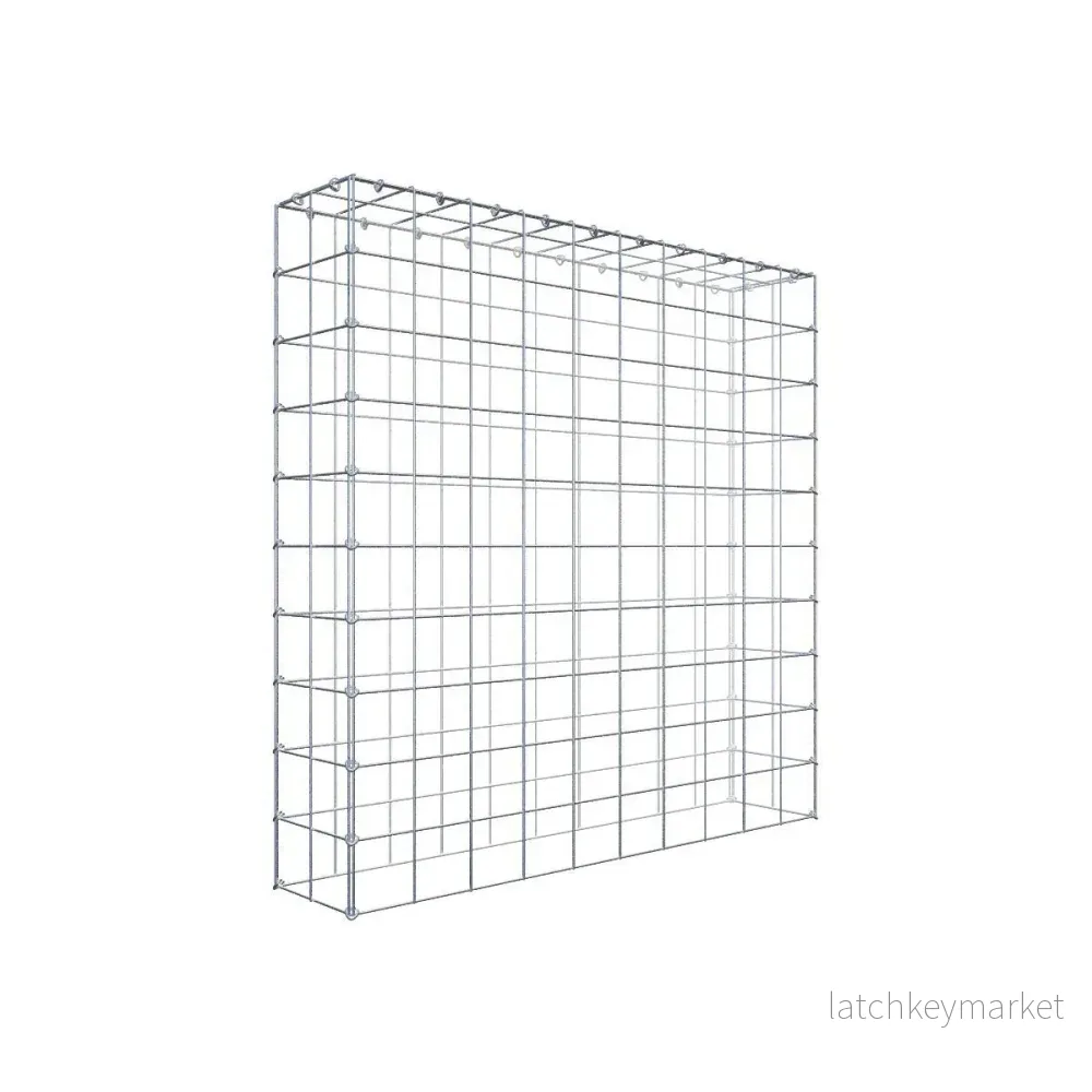 Typ 3 påbyggnadsgabion 100 cm x 100 cm x 20 cm (L x H x D), maskstorlek 10 cm x 10 cm, C-ring Typ 3 påbyggnadsgabion 100 cm x 100 cm x 20 cm (L x H x D), maskstorlek 10 cm x 10 cm, C-ring