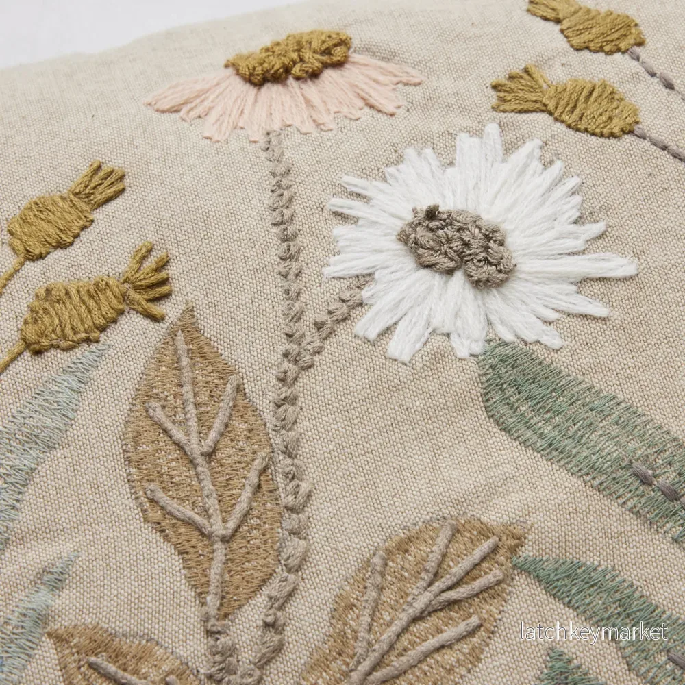 Inielle broderade putetrekk 40x60 cm. sand - Bild 2