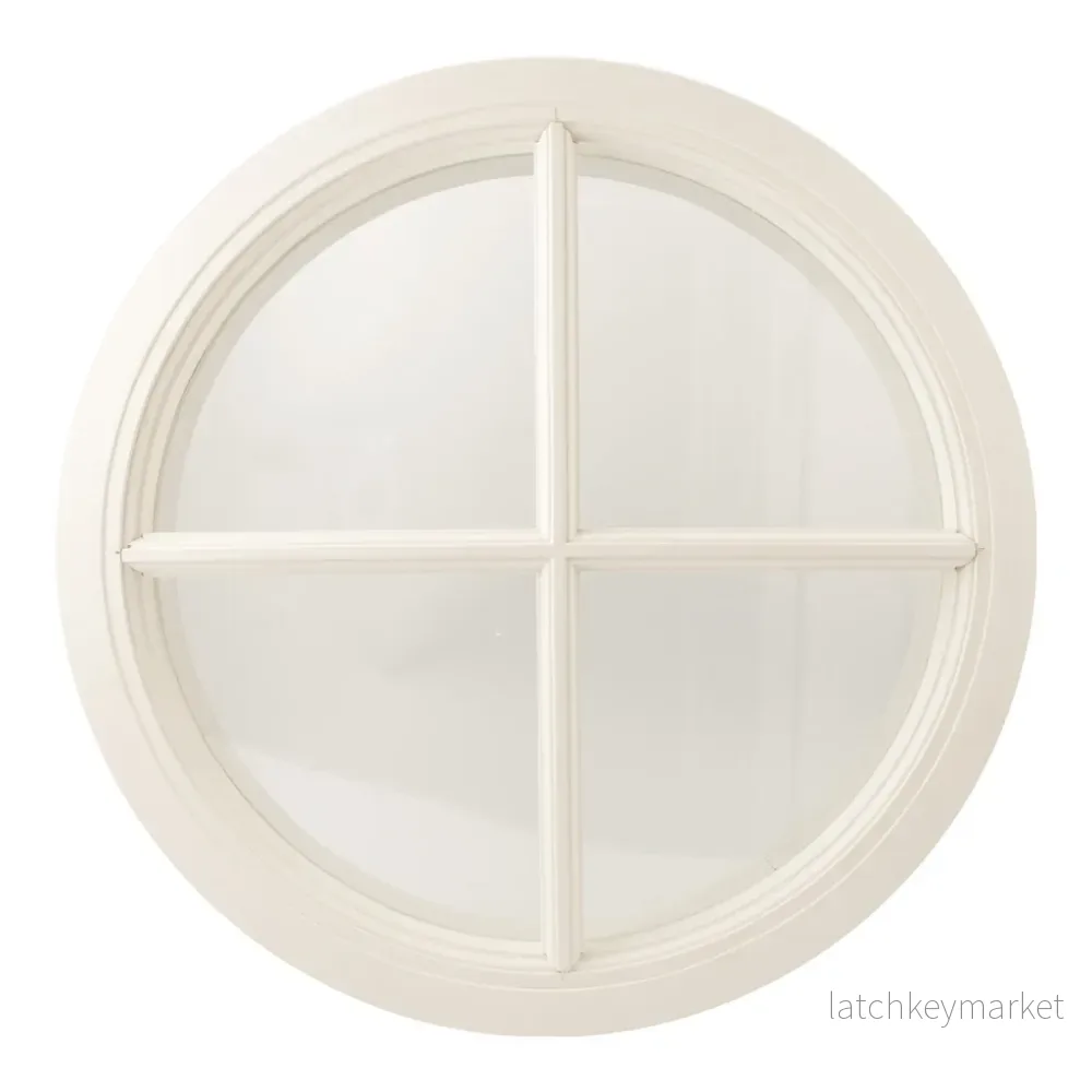 Runt fönster vitt Ø570 mm isolerglas D415