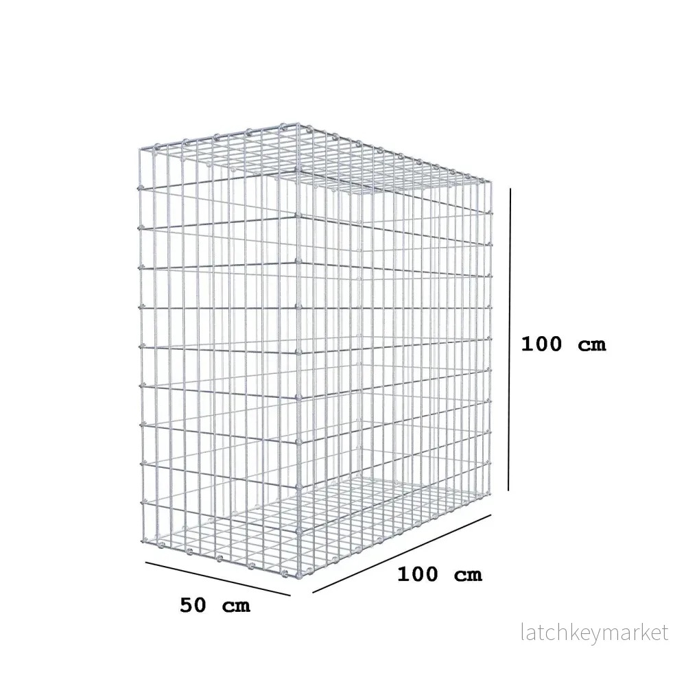 Gabion 100 cm x 100 cm x 50 cm (L x H x D), maskstorlek 5 x 10 cm, spiralring - Bild 2