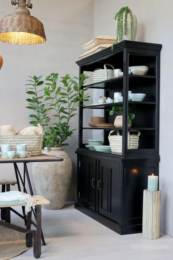 Chic Antique Bokhylla Marseille med 4 hyllor och 2 dörrar Svart - Bild 3