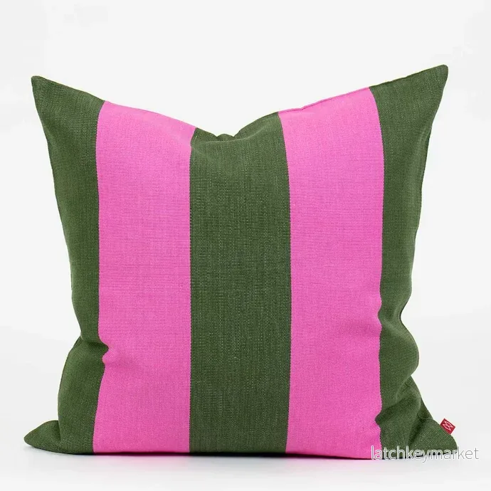 Kuddfodral Fifi grön/rosa 50×50 Kuddfodral Fifi grön/rosa 50×50