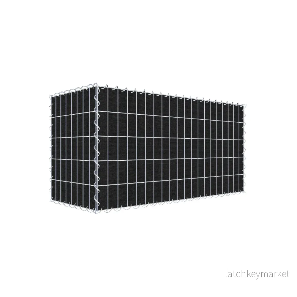 Grön gabion med fleece 100 cm x 50 cm x 40 cm (L x H x D), maskstorlek 5 cm x 10 cm, spiral Grön gabion med fleece 100 cm x 50 cm x 40 cm (L x H x D), maskstorlek 5 cm x 10 cm, spiral