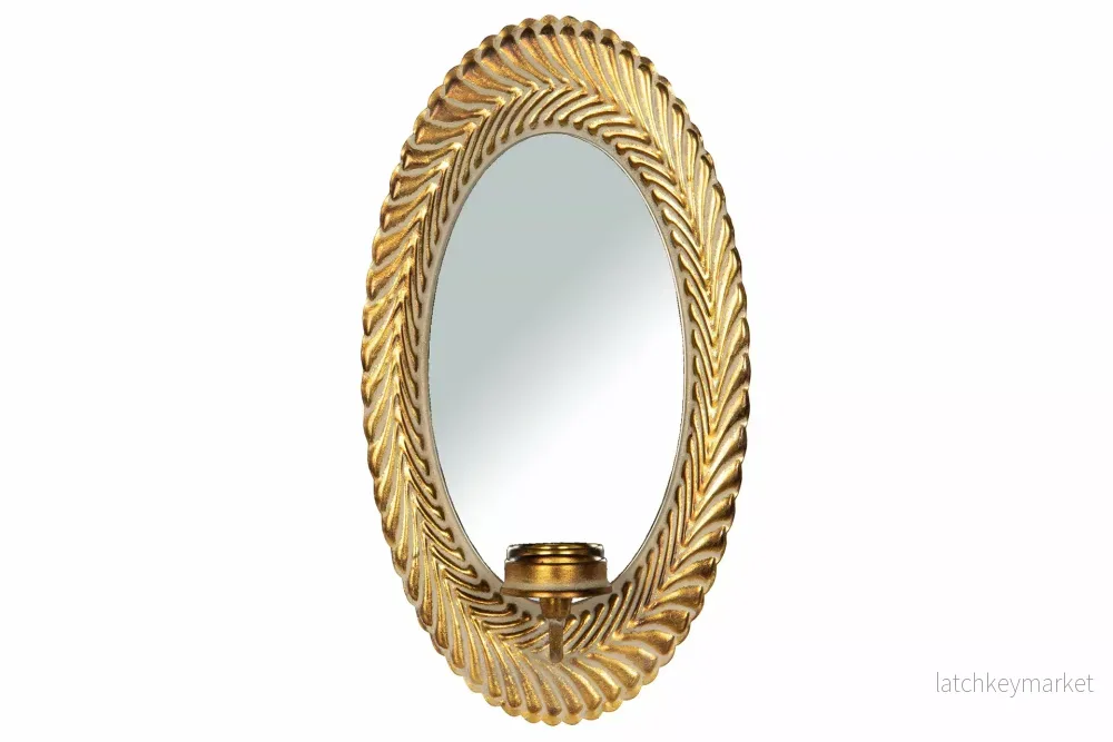 Ljusstake Vägg Spegellampett Cilia Guld 25x10x46cm HH Ljusstake Vägg Spegellampett Cilia Guld 25x10x46cm HH