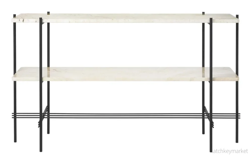 TS Console Rectangular 2 Racks Black Frame