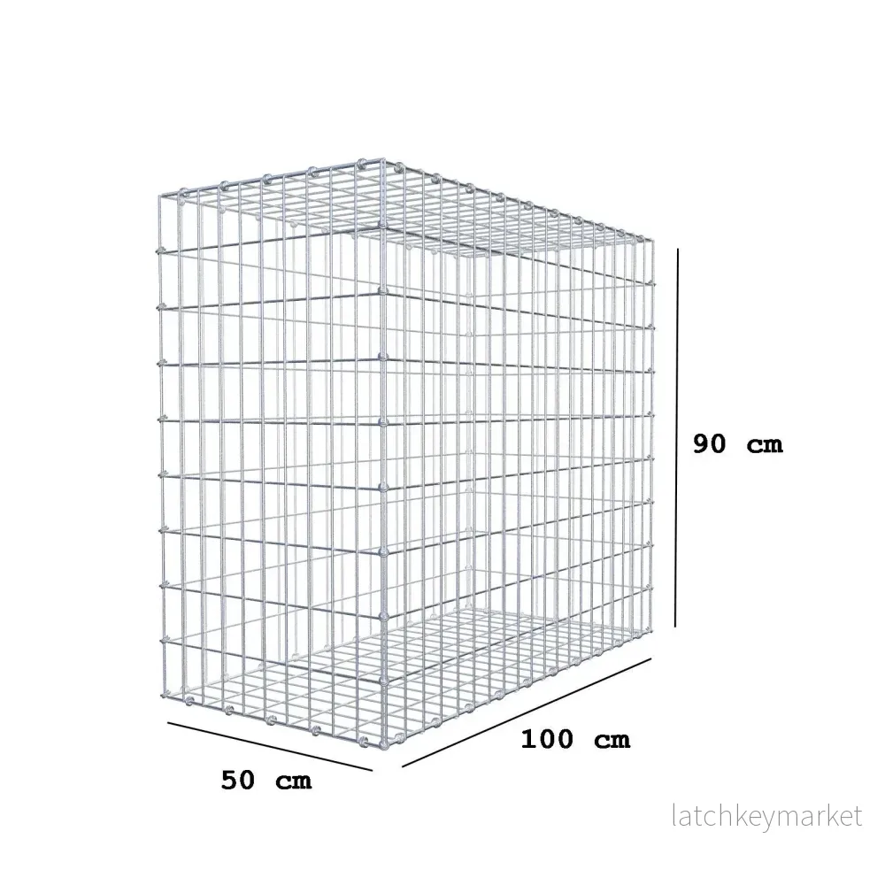 Gabion 100 cm x 90 cm x 50 cm (L x H x D), maskstorlek 5 x 10 cm, spiralring - Bild 2