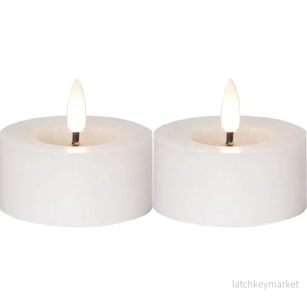 Batteridrivet LED Värmeljus 2-pack Flamme Flow 7x5,5cm Vit - Bild 2
