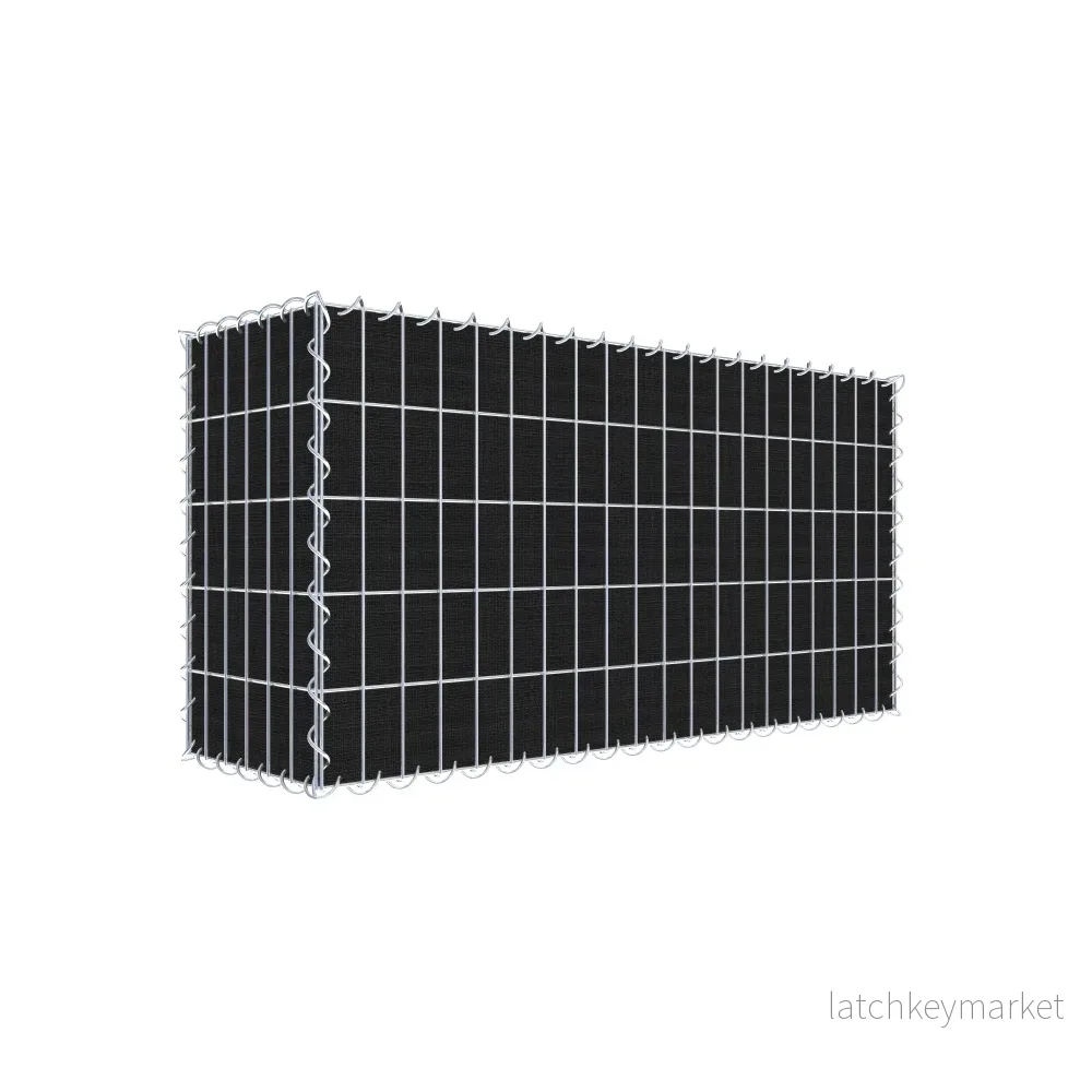 Grön gabion med fleece 100 cm x 50 cm x 30 cm (L x H x D), maskstorlek 5 cm x 10 cm, spiral Grön gabion med fleece 100 cm x 50 cm x 30 cm (L x H x D), maskstorlek 5 cm x 10 cm, spiral