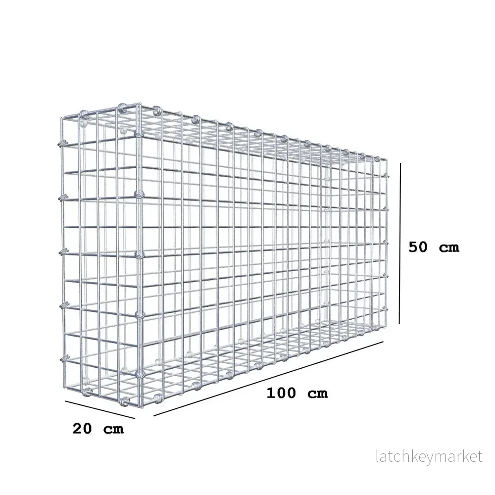 Gabion 100 cm x 50 cm x 20 cm (L x H x D), maskstorlek 5 x 5 cm, spiralring - Bild 2