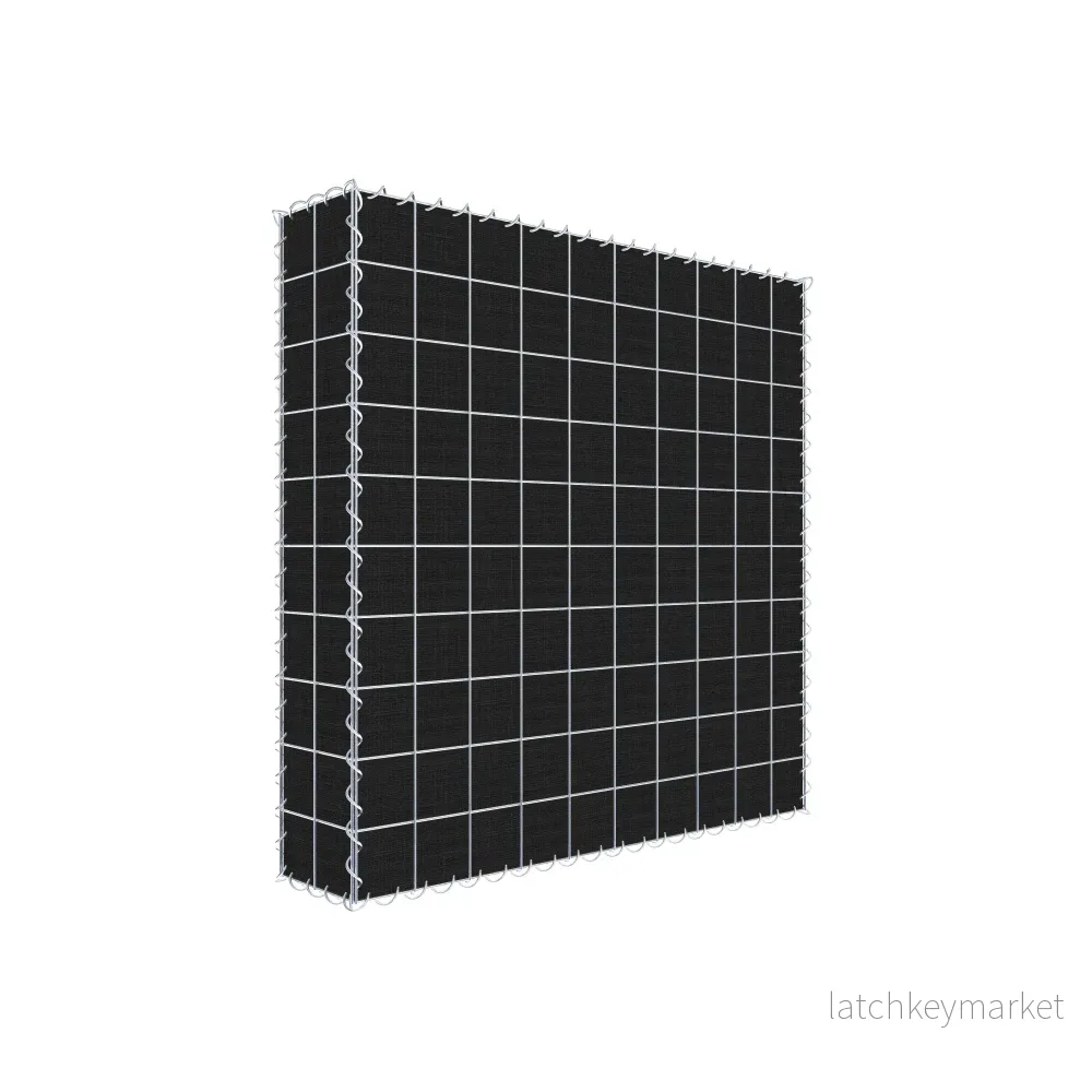 Grön gabion med fleece 100 cm x 100 cm x 20 cm (L x H x D), maskstorlek 10 cm x 10 cm, spiral Grön gabion med fleece 100 cm x 100 cm x 20 cm (L x H x D), maskstorlek 10 cm x 10 cm, spiral