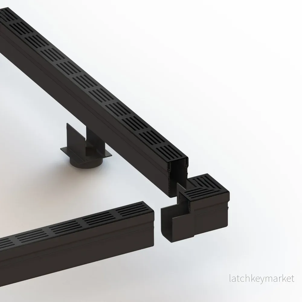 Slimline Hörnelement Svartlackat galler - Bild 2