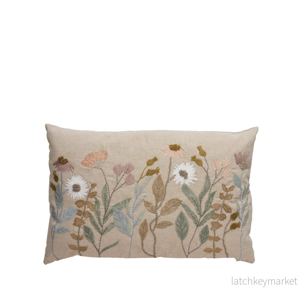 Inielle broderade putetrekk 40×60 cm. sand