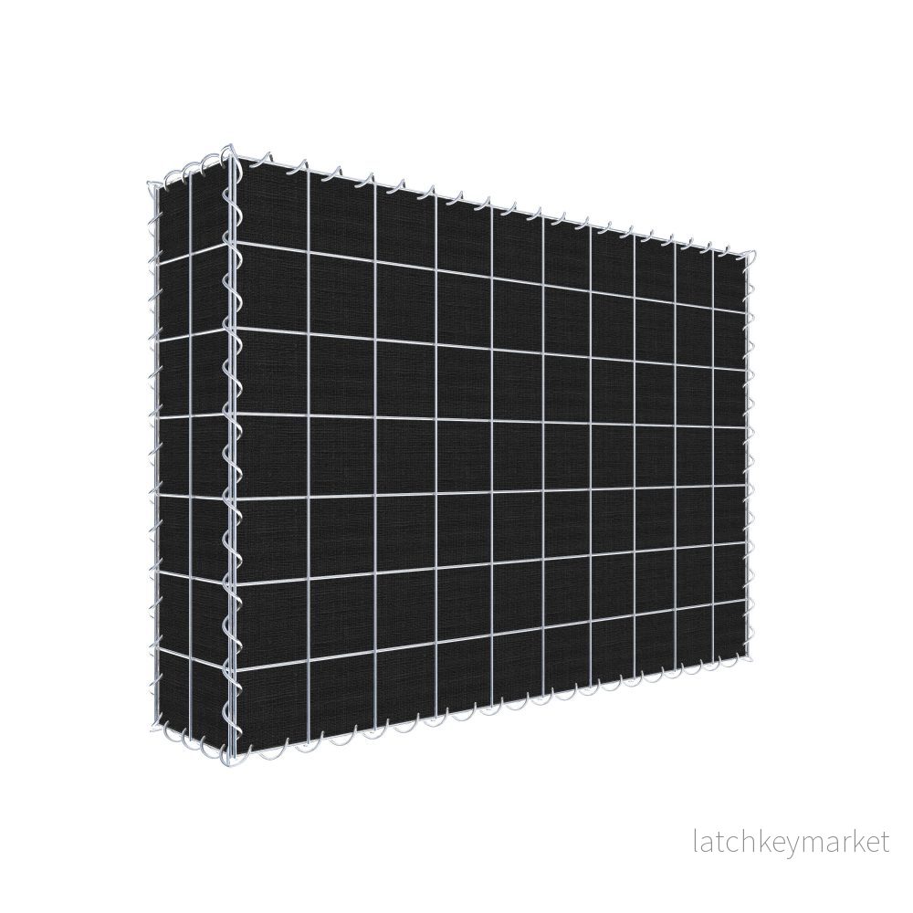 Grön gabion med fleece 100 cm x 70 cm x 20 cm (L x H x D), maskstorlek 10 cm x 10 cm, spiral