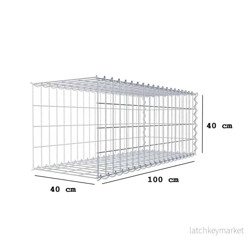 Extra gabion typ 2 100 cm x 40 cm x 40 cm (L x H x D), maskstorlek 5 cm x 10 cm, spiral - Bild 3