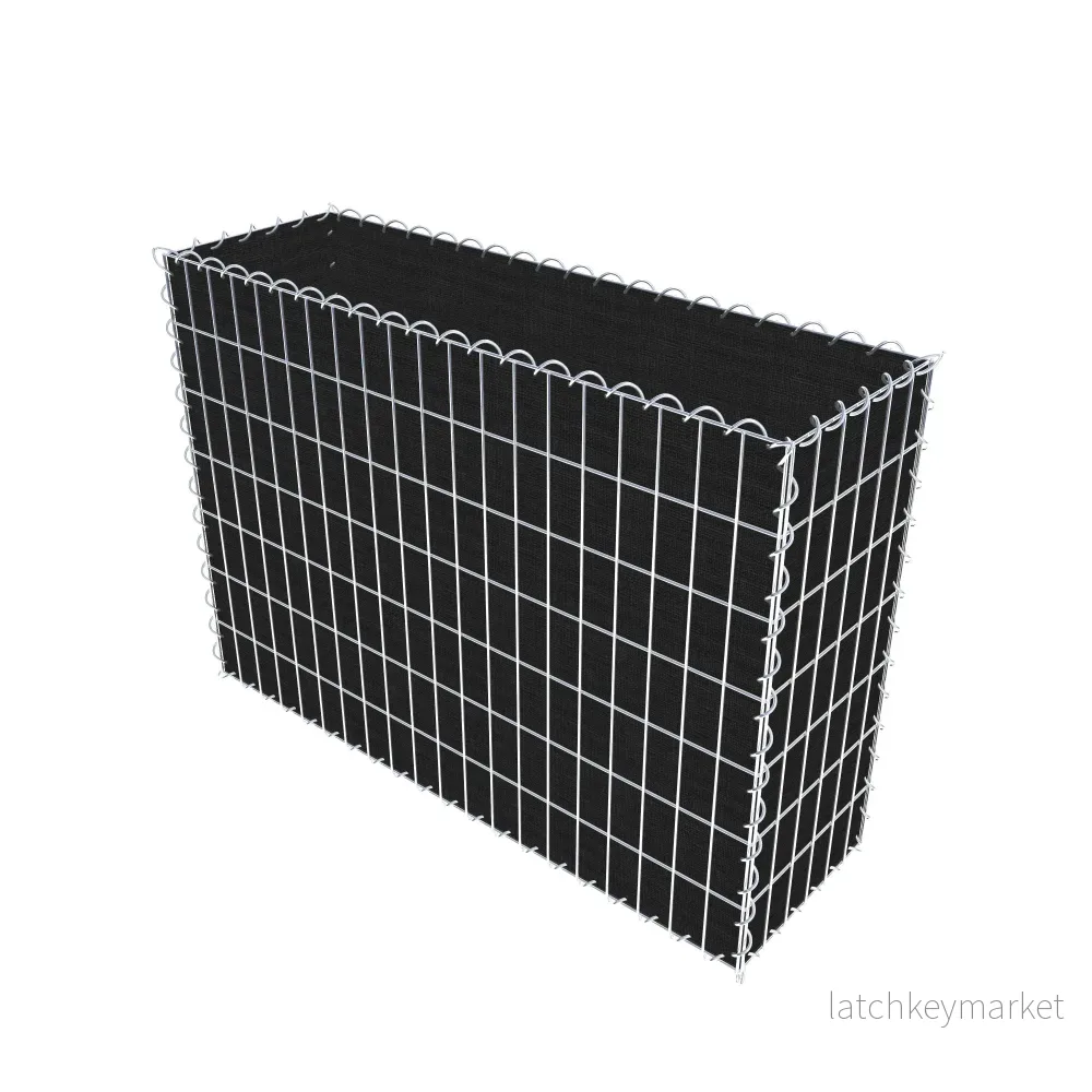 Grön gabion med fleece 100 cm x 70 cm x 30 cm (L x H x D), maskstorlek 5 cm x 10 cm, spiral - Bild 2