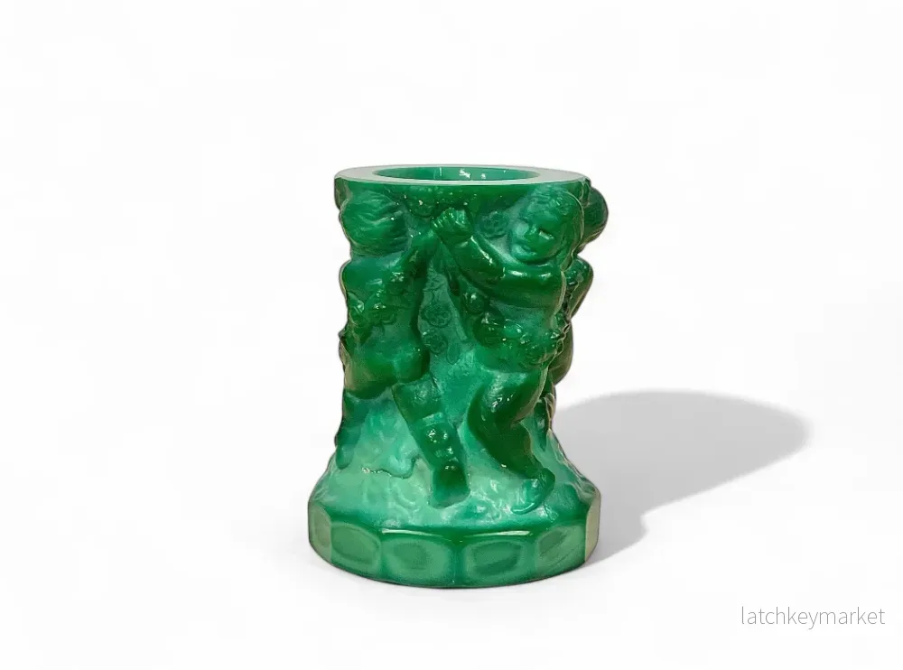 Vas Frantisek Pazourek Böhmiskt Glas Art Deco "Ingrid" Malakit 20/30-tal