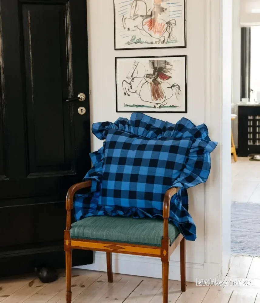 Midnatt Frill Cushion Cover Blue Midnatt Frill Cushion Cover Blue