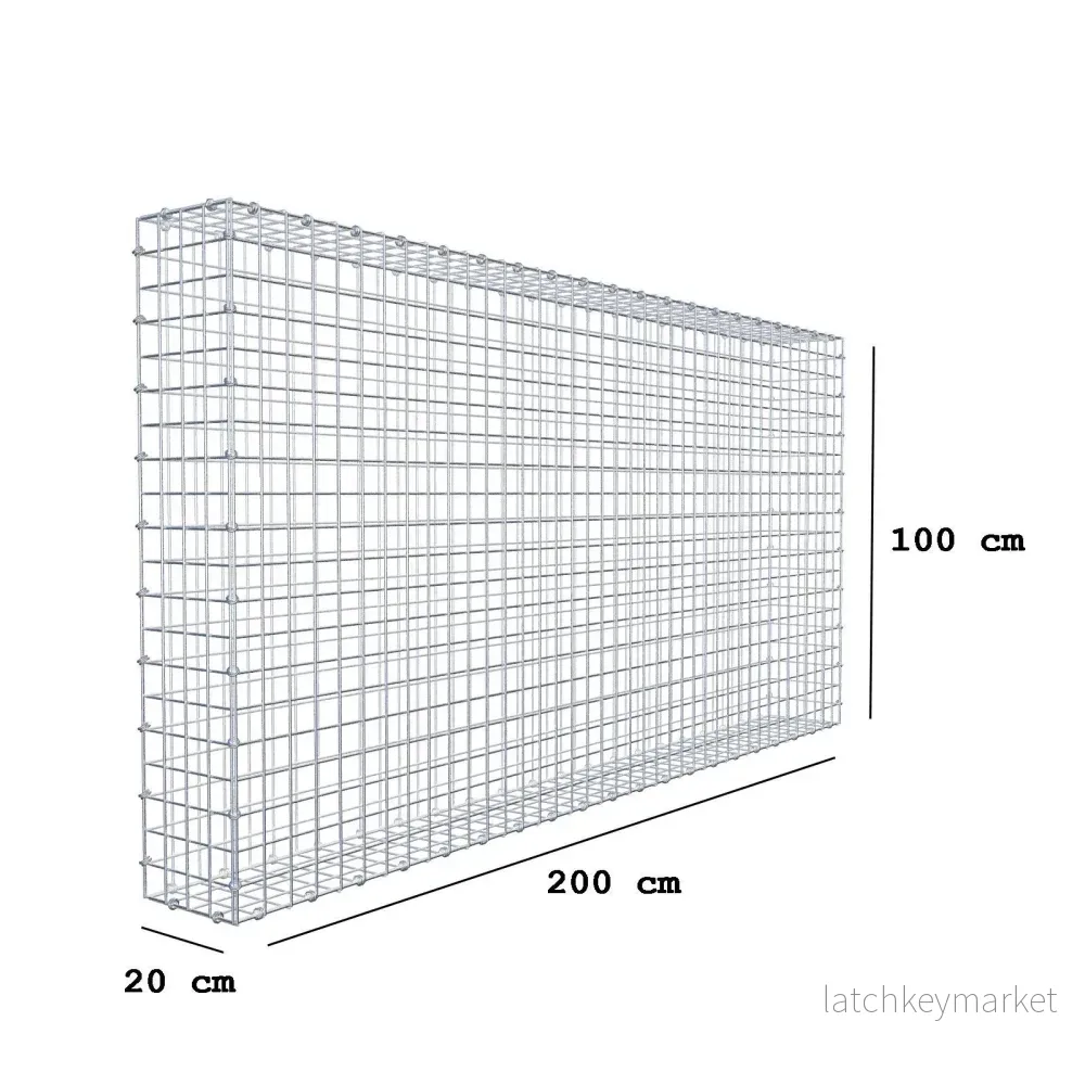 Gabion 200 cm x 100 cm x 20 cm (L x H x D), maskstorlek 5 x 5 cm, spiralring - Bild 2