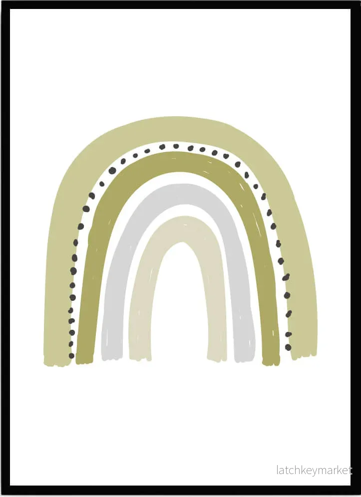 Poster Regnbåge grön