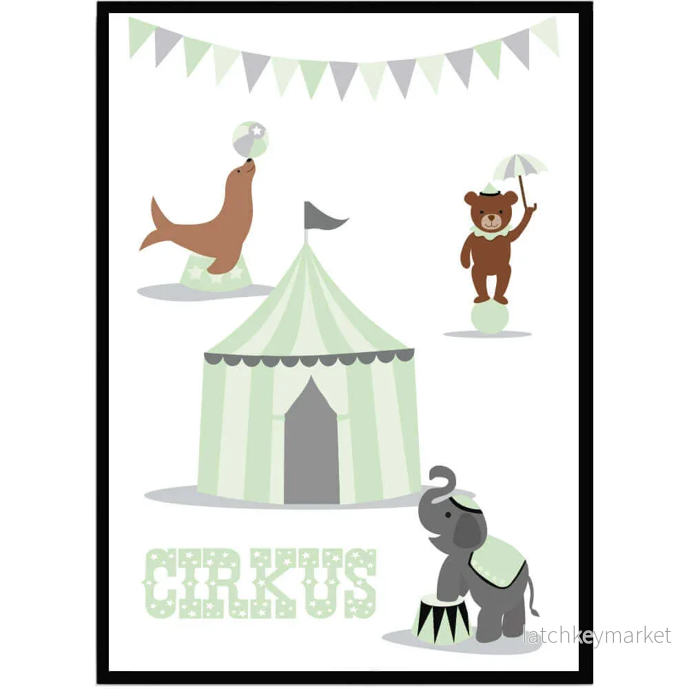 Barntavla – Cirkus grön Barntavla – Cirkus grön