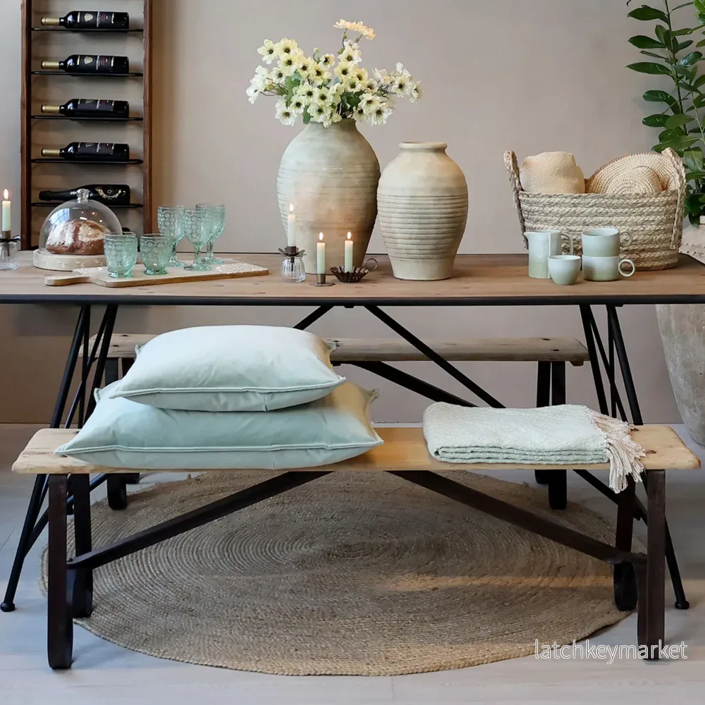 Chic Antique Sittbänk med järnben Återvunnet trä - Bild 2