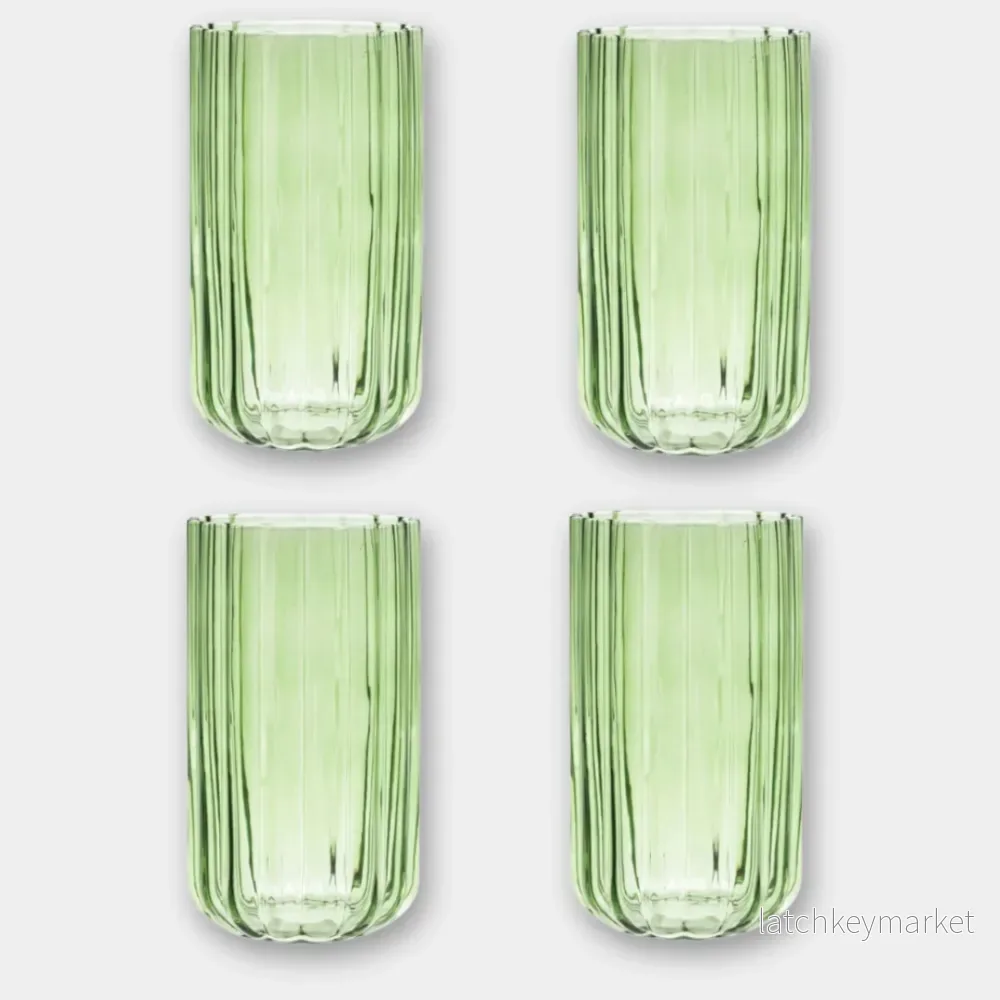 Tumblerglas grön 46 cl 4-pack