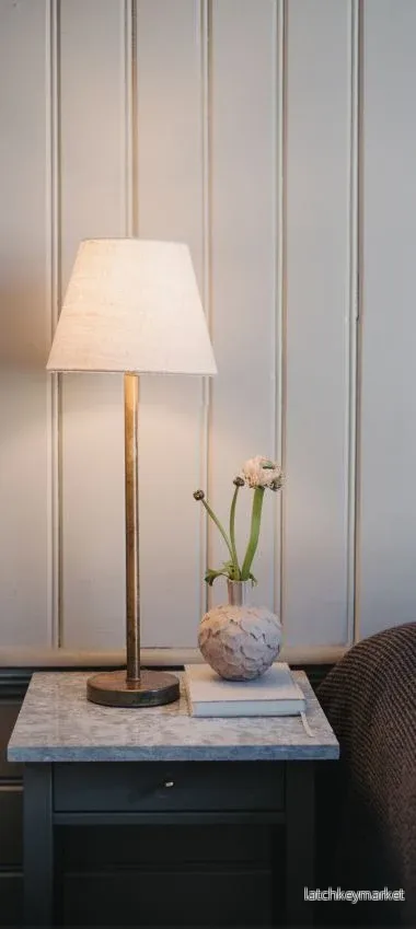 Bordslampskärm Karin Linne Grov off-white Veckad D27 - Bild 2