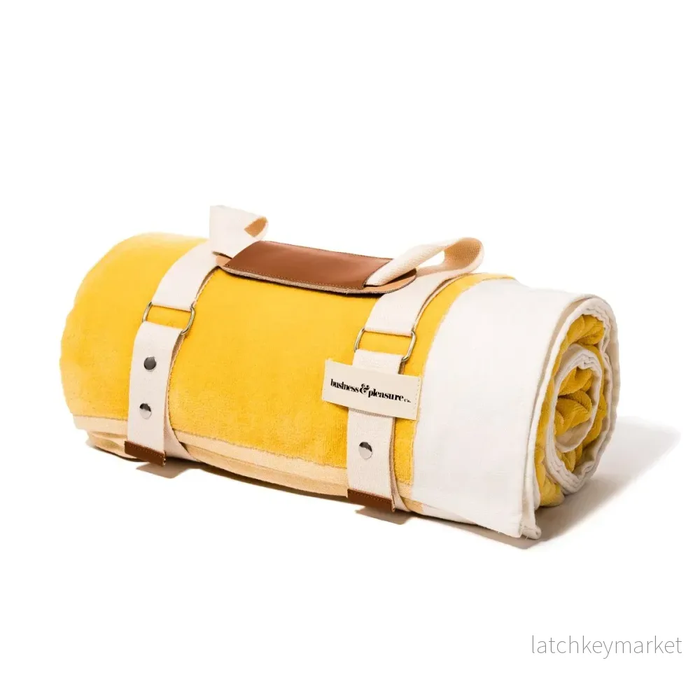 Beach Blanket Mimosa Yellow Stripe Beach Blanket Mimosa Yellow Stripe