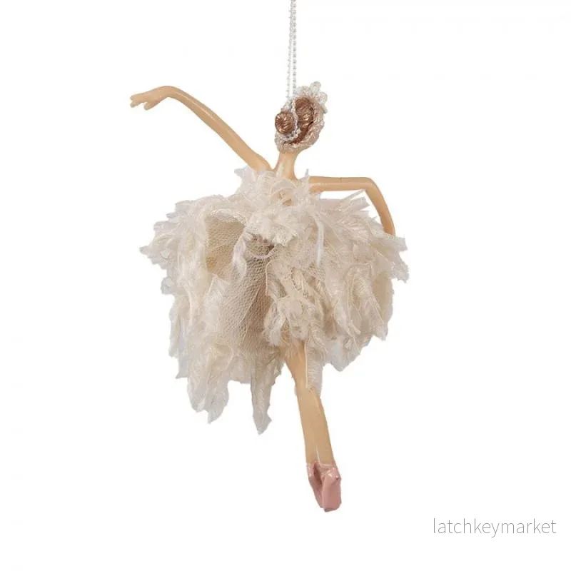 Julgranspynt Ballerina 15 cm Rosa Beige Polyresin REA - Bild 2
