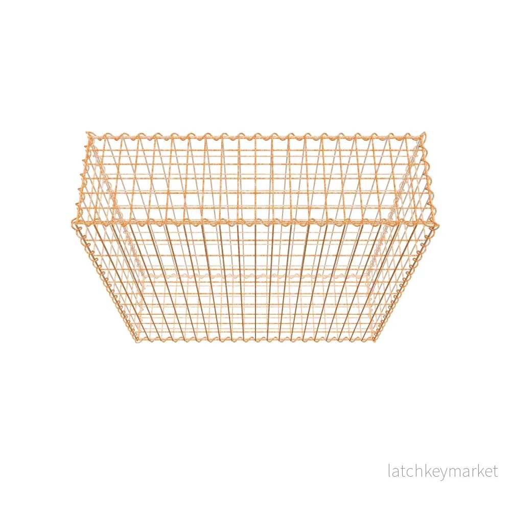 Rostig gabion 100 cm x 100 cm x 30 cm (L x H x D), maskstorlek 5 cm x 10 cm, spiral - Bild 3