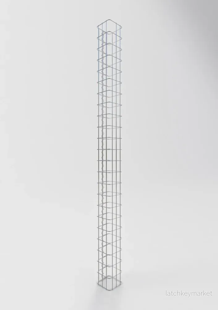 Gabionpelare kvadrat 17 cm x 17 cm, 230 cm höjd, MW 5 cm x 10 cm - Bild 2