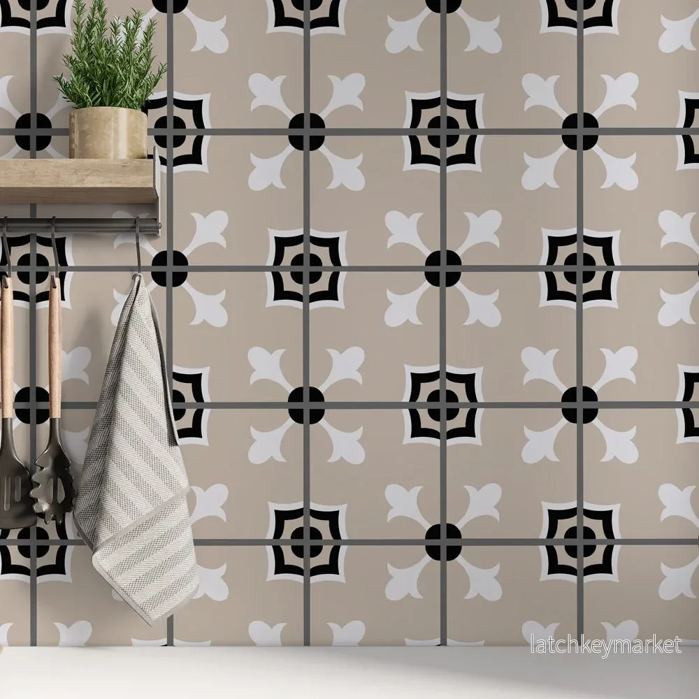 Kakeldekor marockansk beige & svart