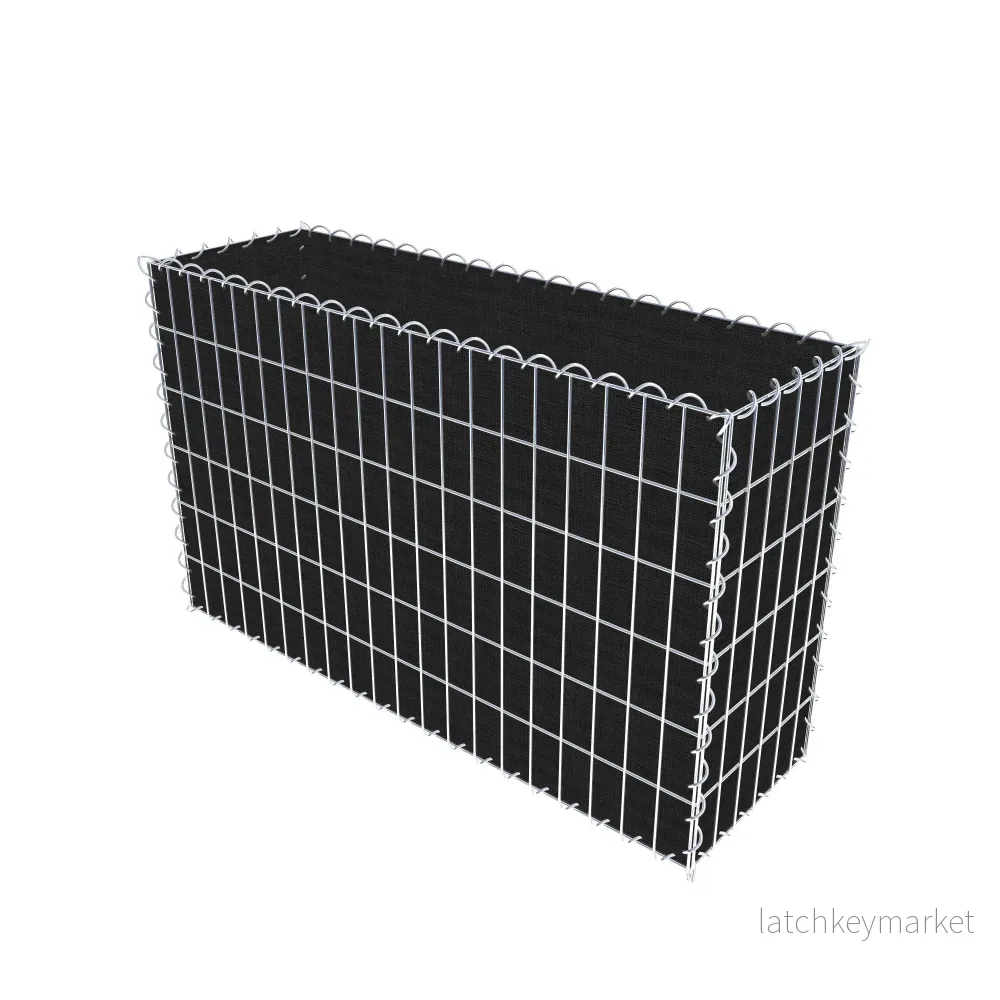 Grön gabion med fleece 100 cm x 60 cm x 30 cm (L x H x D), maskstorlek 5 cm x 10 cm, spiral - Bild 2