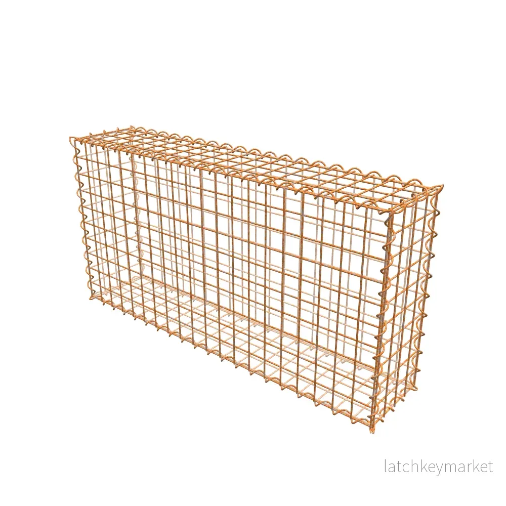 Rostig gabion 100 cm x 50 cm x 20 cm (L x H x D), maskstorlek 5 cm x 5 cm, spiral - Bild 2