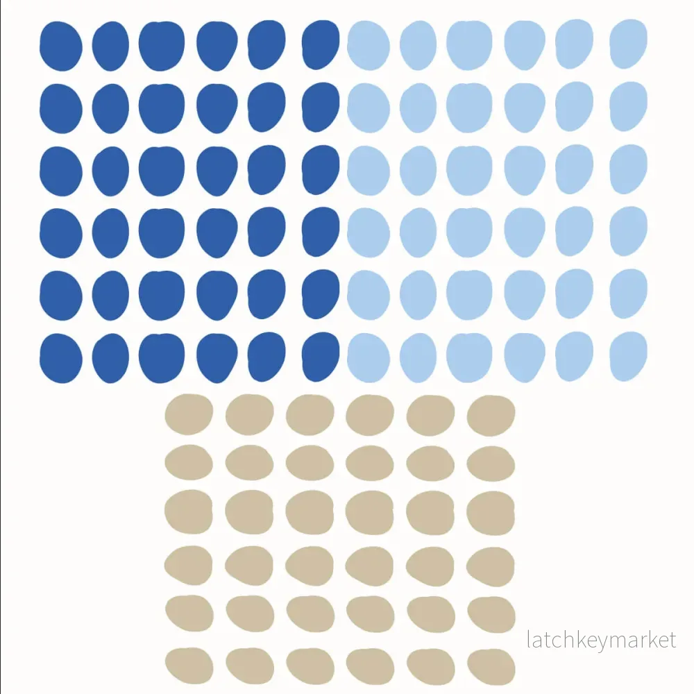 Väggdekor spots - Ljusblå, blå & beige - Bild 2