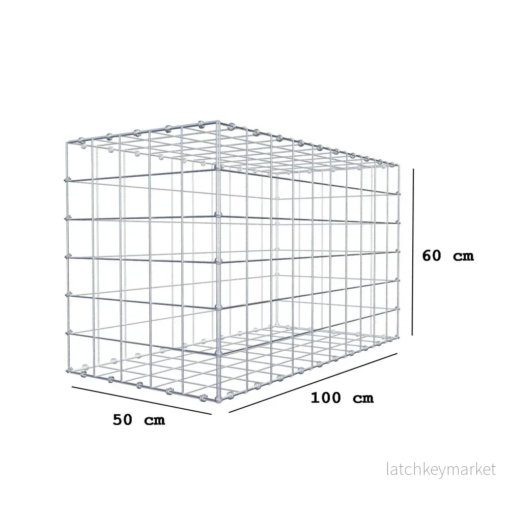 Gabion 100 cm x 60 cm x 50 cm (L x H x D), maskstorlek 10 x 10 cm, spiralring - Bild 2