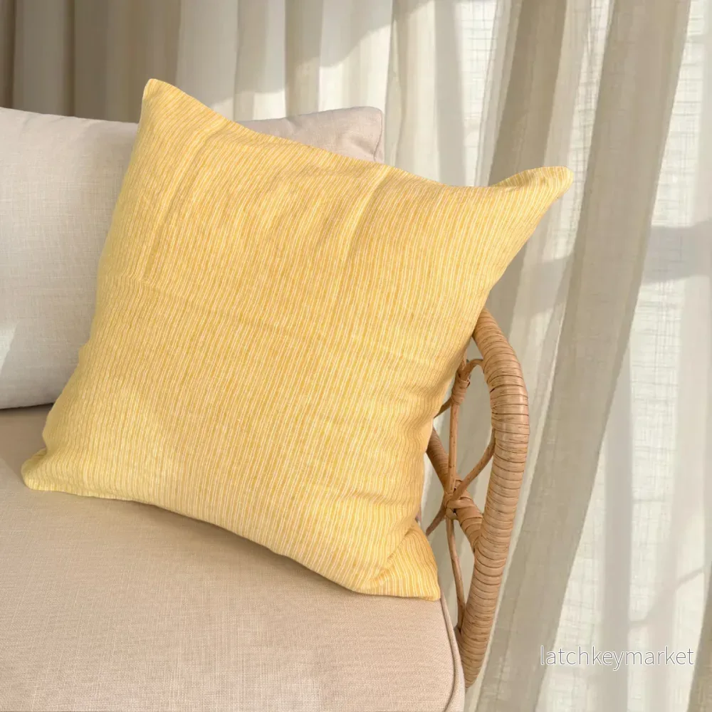 French Cushion Cover Yellow Stripe - Bild 3