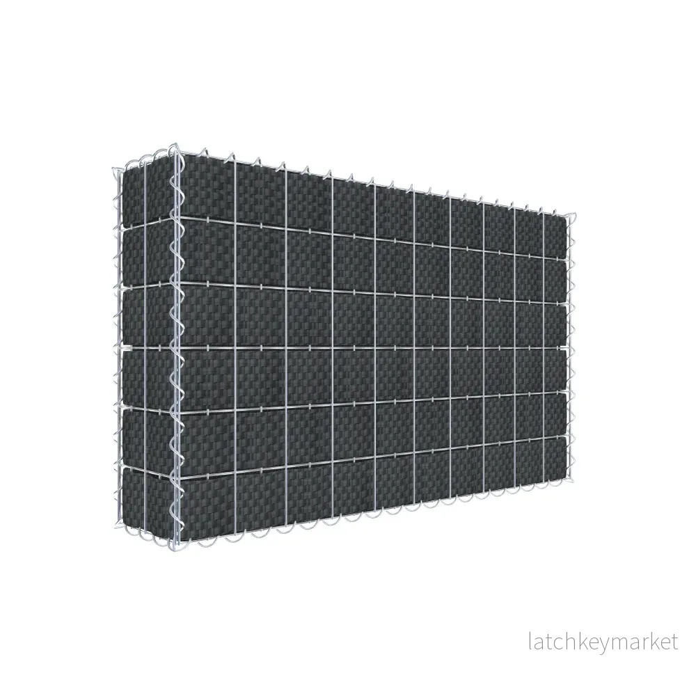 Beplanterad gabion med fleece & insynsskydd 100 cm x 60 cm x 20 cm (L x H x D), maskstorlek 5 cm x 10 cm, spiral Beplanterad gabion med fleece & insynsskydd 100 cm x 60 cm x 20 cm (L x H x D), maskstorlek 5 cm x 10 cm, spiral