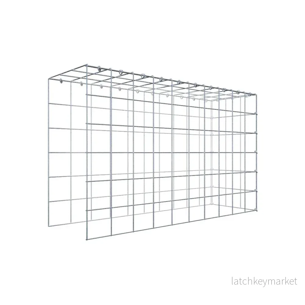 Typ 4 påbyggnadsgabion 100 cm x 60 cm x 30 cm (L x H x D), maskstorlek 10 cm x 10 cm, C-ring Typ 4 påbyggnadsgabion 100 cm x 60 cm x 30 cm (L x H x D), maskstorlek 10 cm x 10 cm, C-ring
